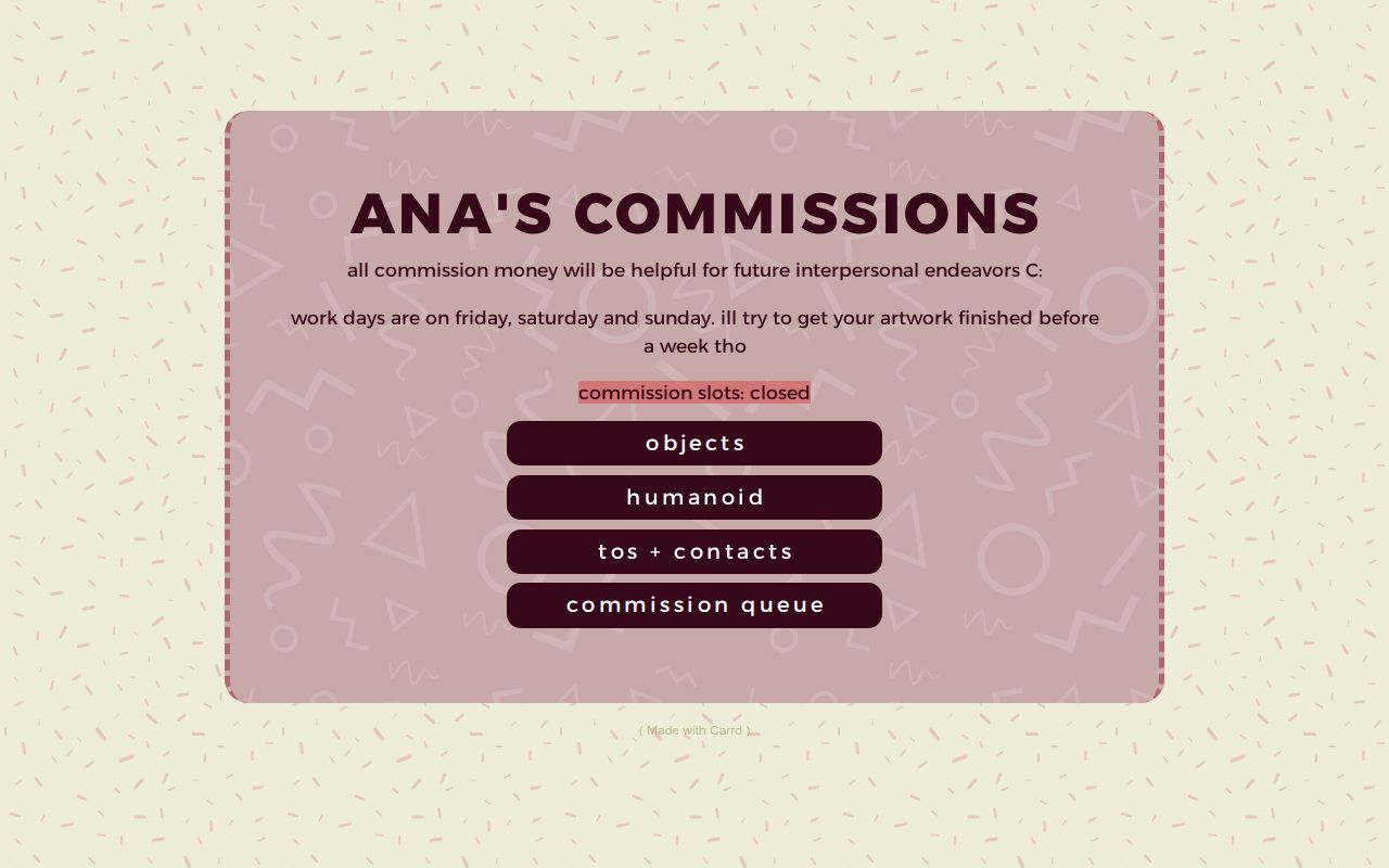 Commissions Site Commissions site